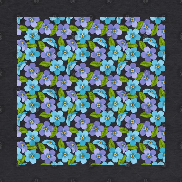 Forget Me Not Flowers Pattern by Designoholic